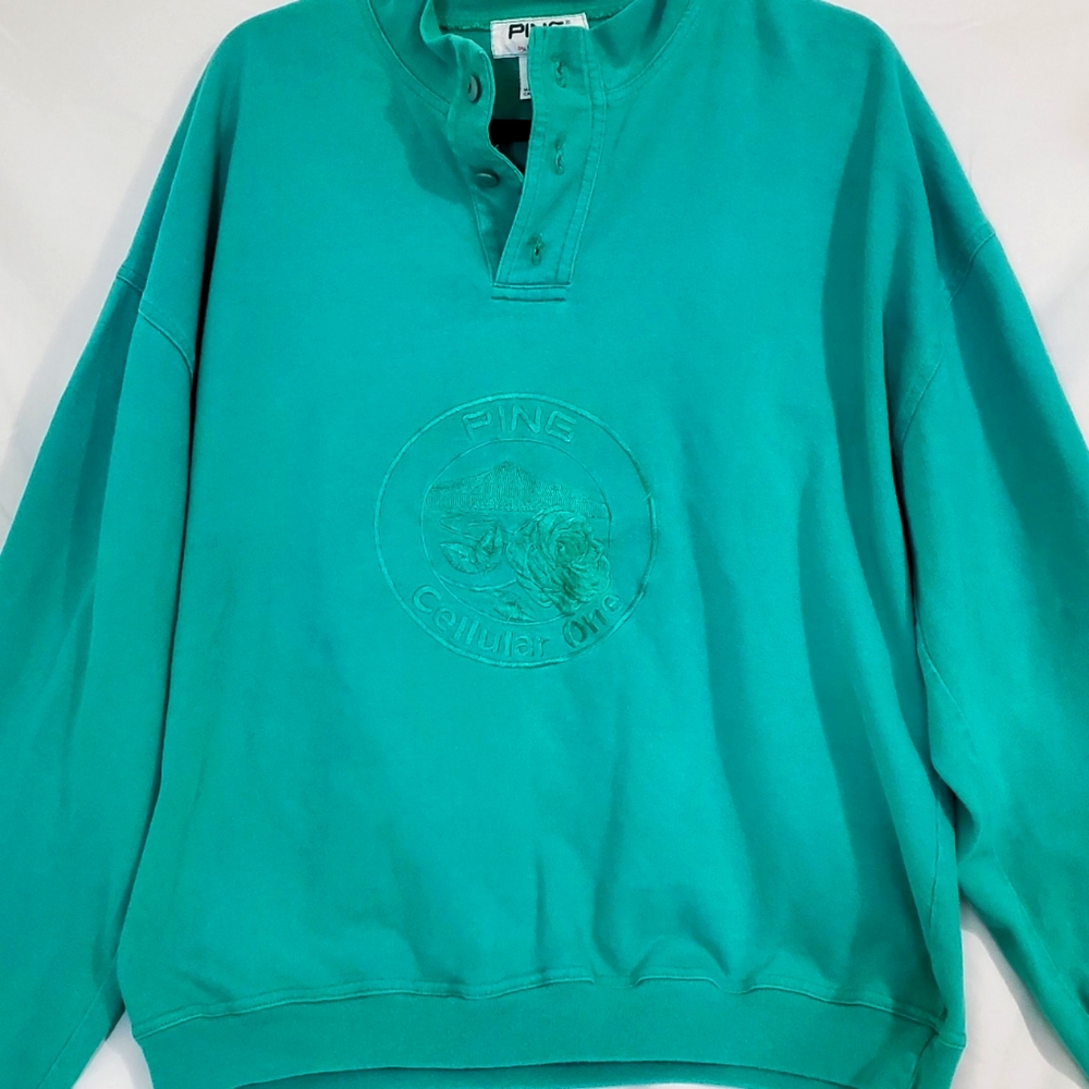 Vintage Golf Ping Cellular One Pullover Sweater Embroidered 80s Grandmacore